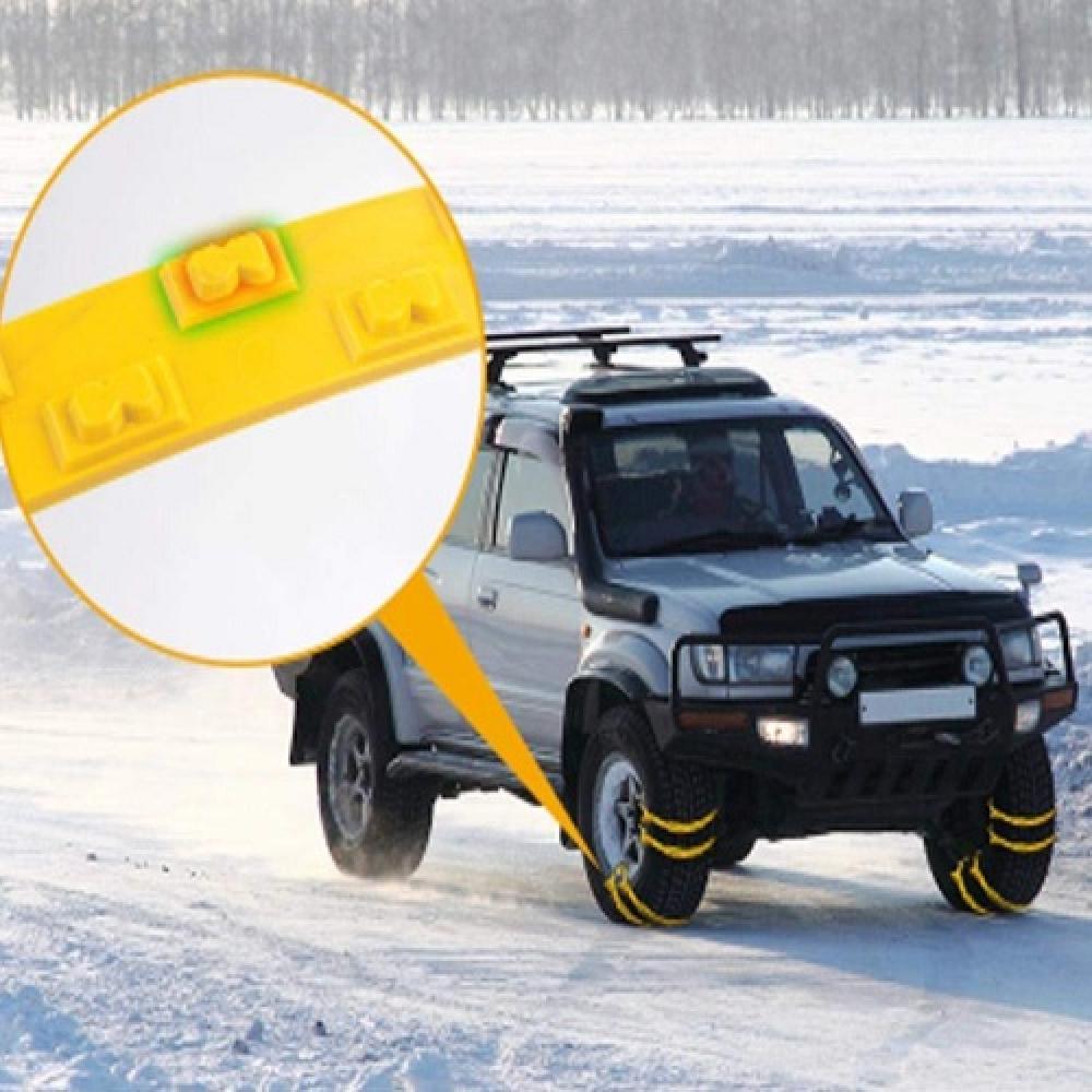 SnoStop Tie-Type Snow Chains for Snowy & ICY Road Driving - 1Set (4Chains)
