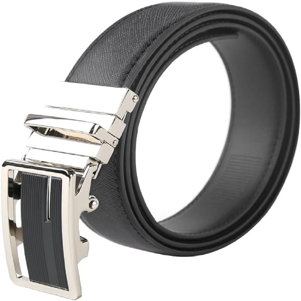 LineFit Men's Leather Belt_Casual Dress Classic Jean Adjustable Automatic Stretch Buckle N03 (Sizes
